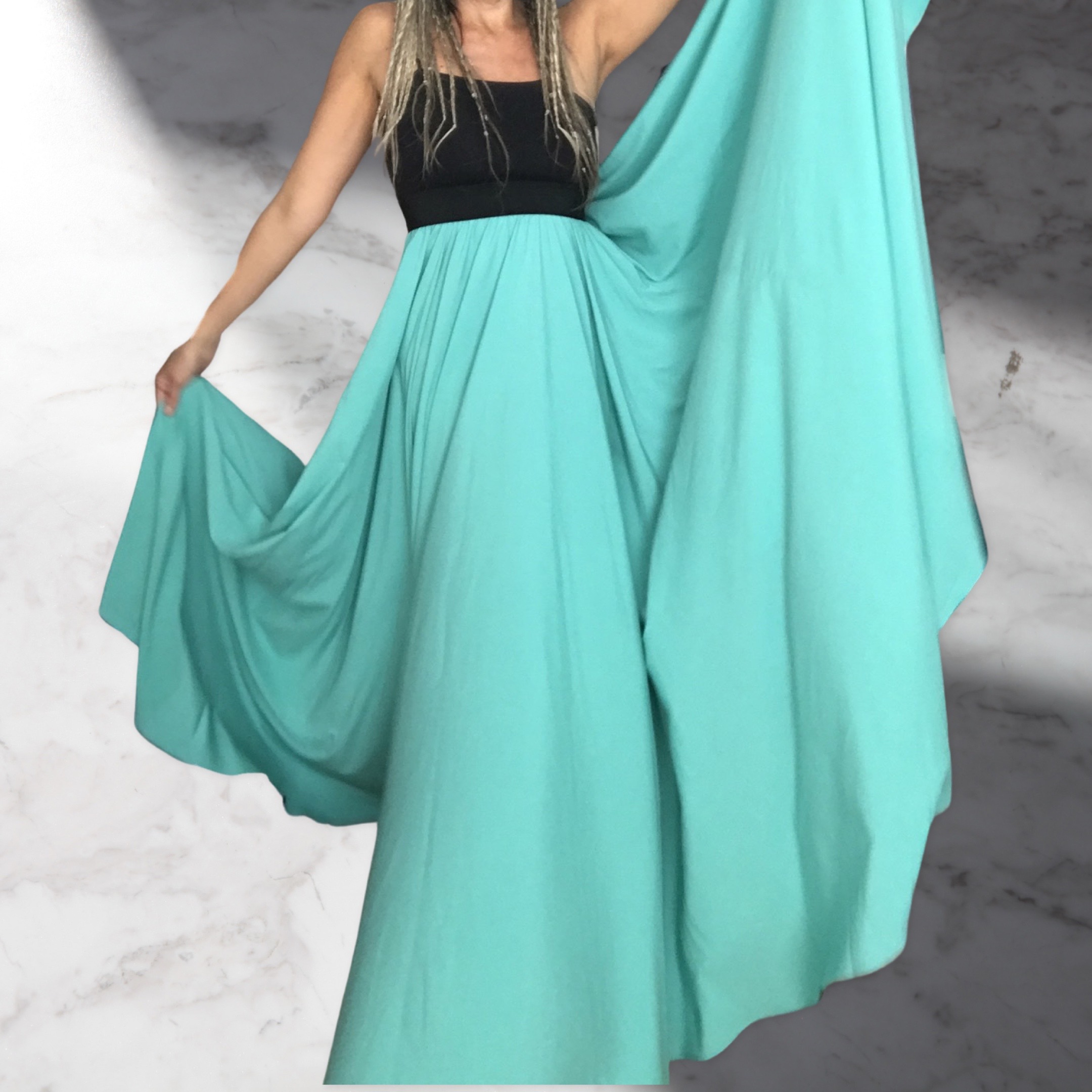 Dlouhé letní šaty BOROS DR-L-GR02